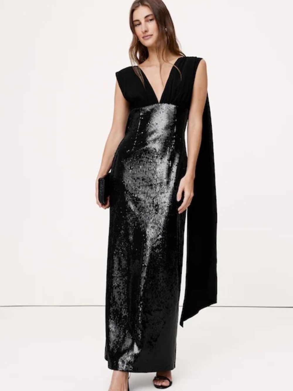 Banana Republic Sequin & Georgette Maxi Dress